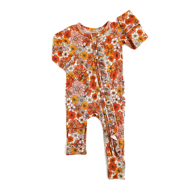 Gigi and Max Evelyn Dot Ruffle Zip Romper