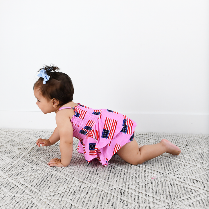 Betty Pink Flag SMOCKED TIERED TUTU - Gigi and Max