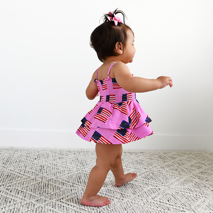Betty Pink Flag SMOCKED TIERED TUTU - Gigi and Max