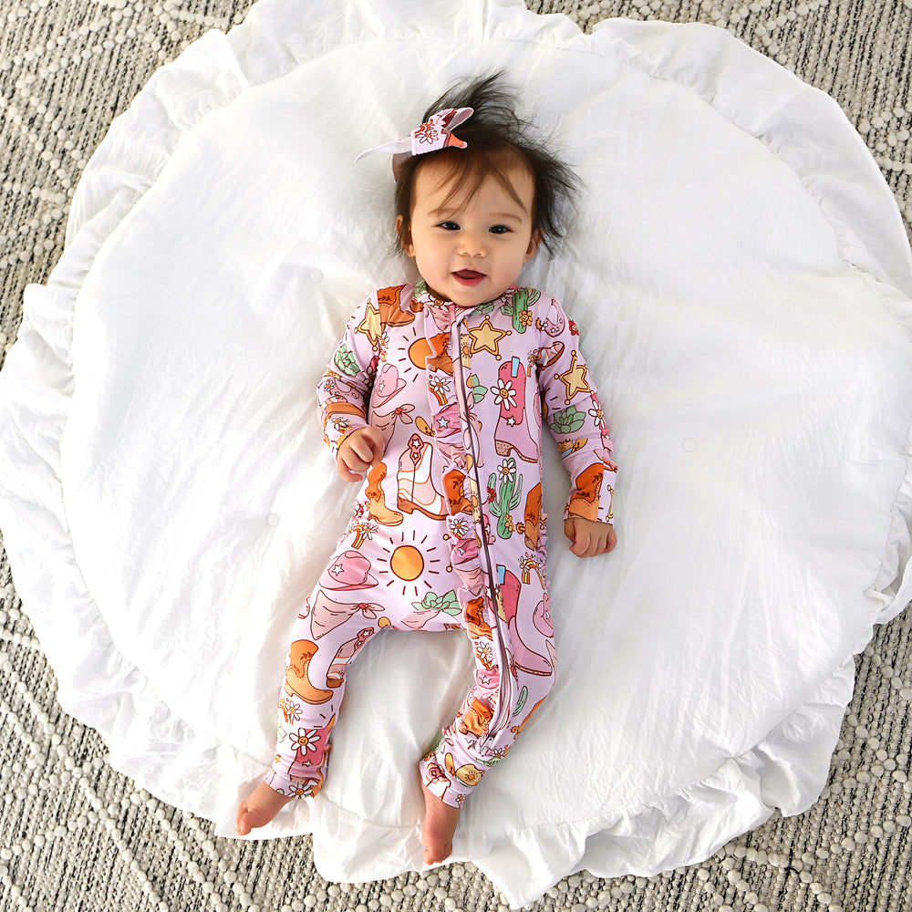 Lainey Pink Western RUFFLE ZIP - Gigi and Max