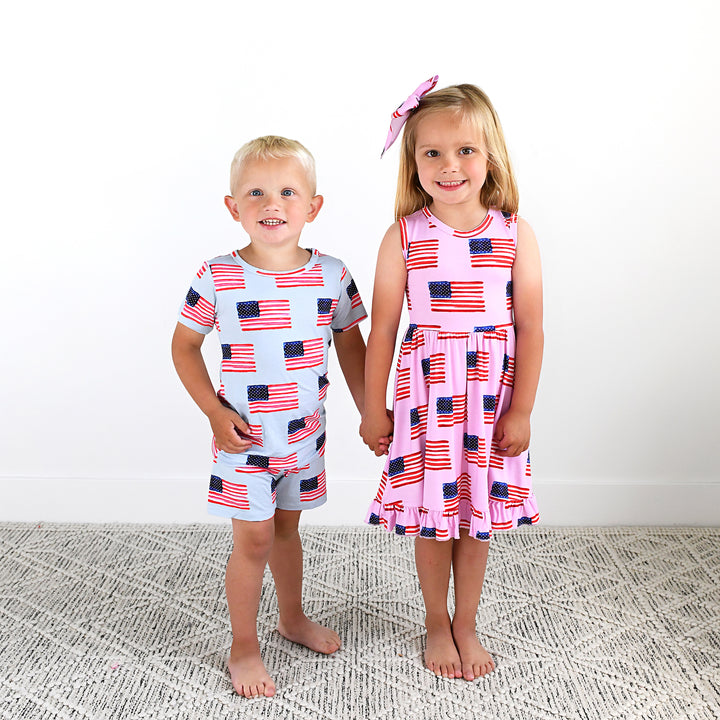 George Blue Flag TWO PIECE - SHORTS - Gigi and Max