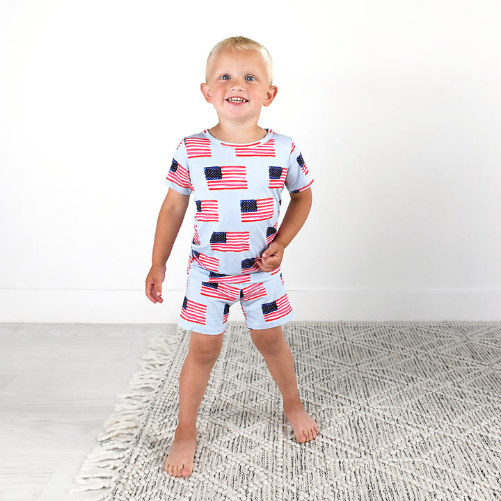 George Blue Flag TWO PIECE - SHORTS - Gigi and Max