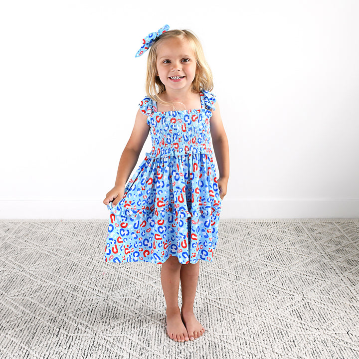 Kinsley Leopard SMOCKED DRESS - Gigi and Max