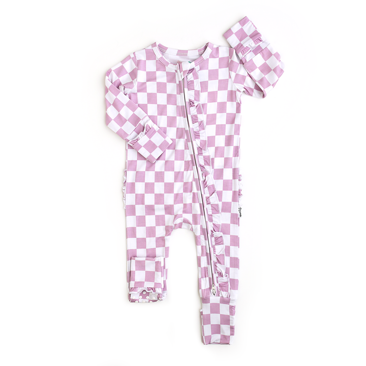 Myla Purple Checks RUFFLE ZIP - Gigi and Max