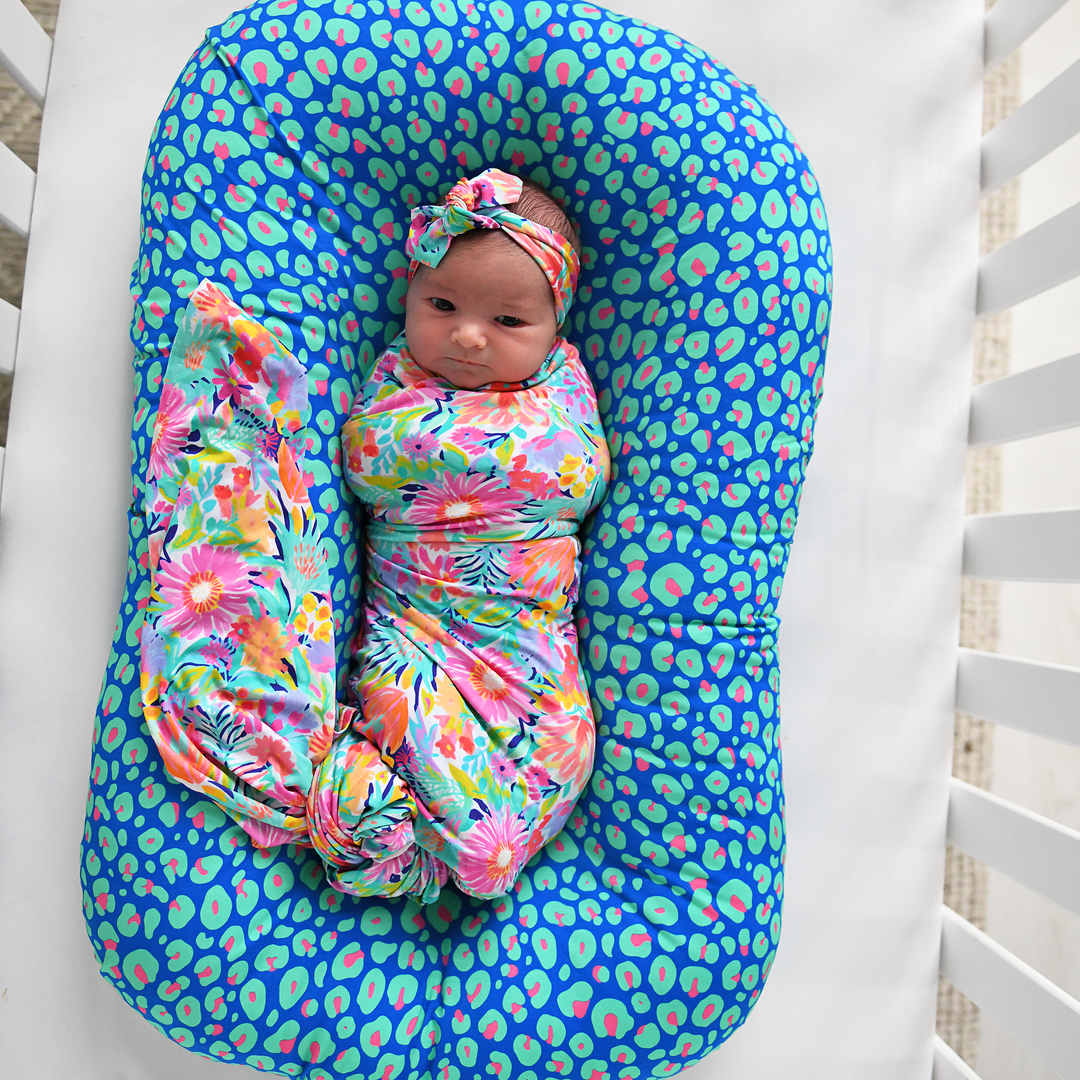 Megan Floral SWADDLE - Gigi and Max
