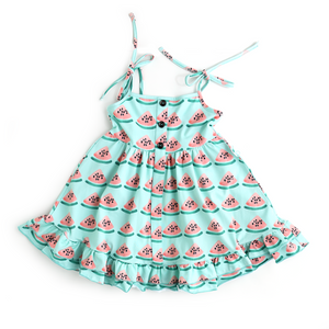 Cameron Watermelon TIE TWIRL DRESS - Gigi and Max