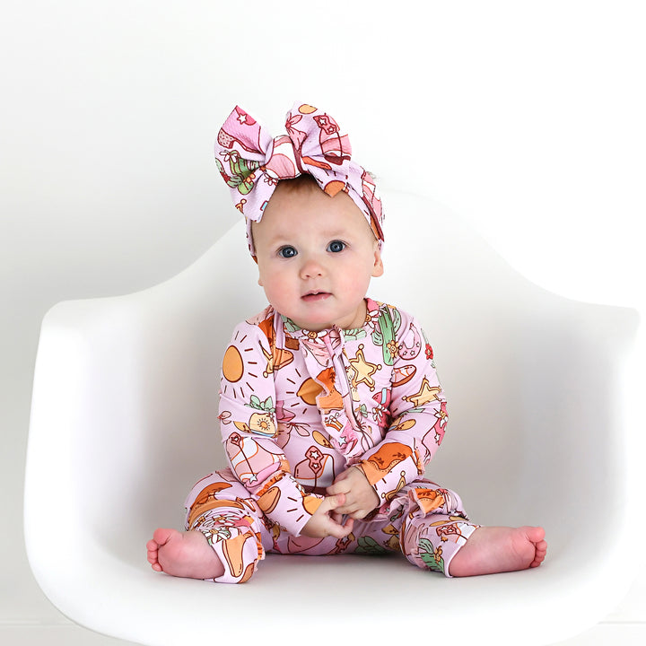 Lainey Pink Western RUFFLE ZIP - Gigi and Max