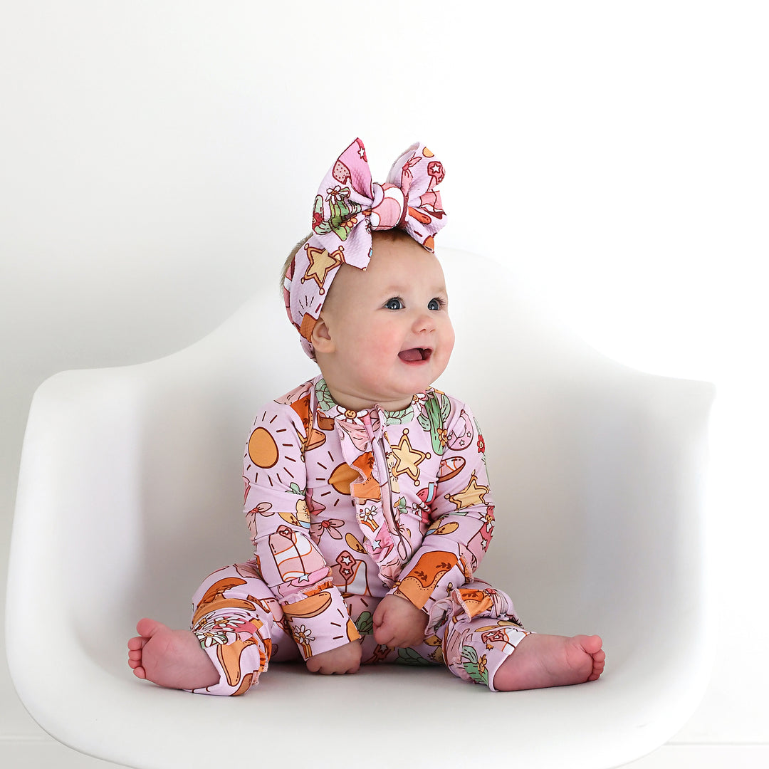 Lainey Pink Western RUFFLE ZIP - Gigi and Max