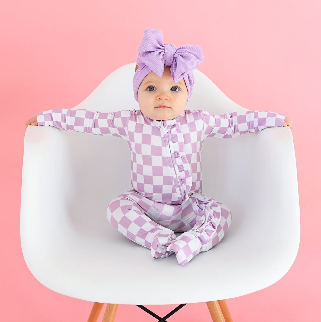 Myla Purple Checks RUFFLE ZIP - Gigi and Max