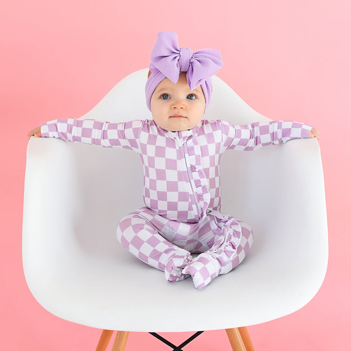 Myla Purple Checks RUFFLE ZIP - Gigi and Max
