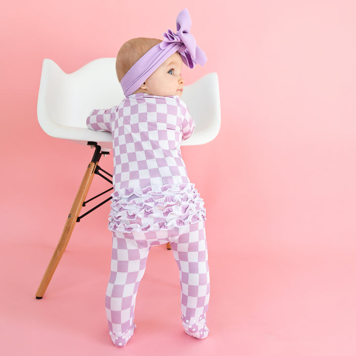 Myla Purple Checks RUFFLE ZIP - Gigi and Max