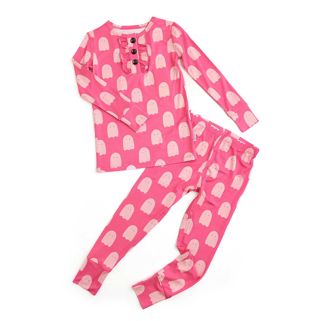 Draven Pink Ghost RUFFLE TWO PIECE - Gigi and Max