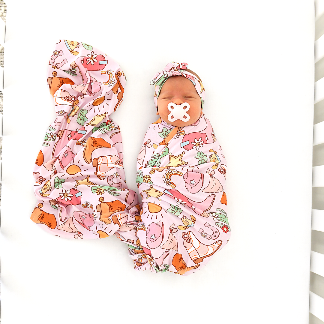 Lainey Pink Western TOPKNOT HEADBAND - Gigi and Max