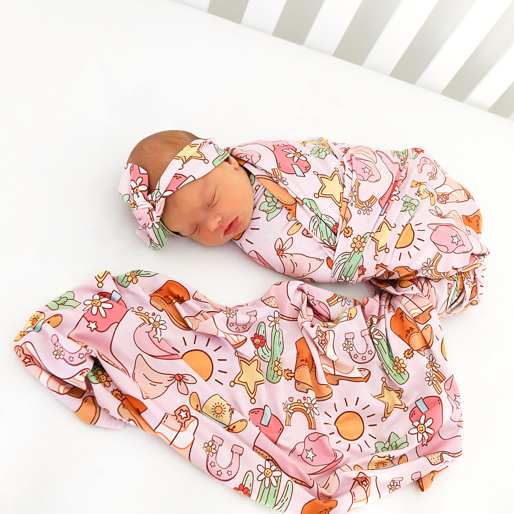 Lainey Pink Western SWADDLE - Gigi and Max