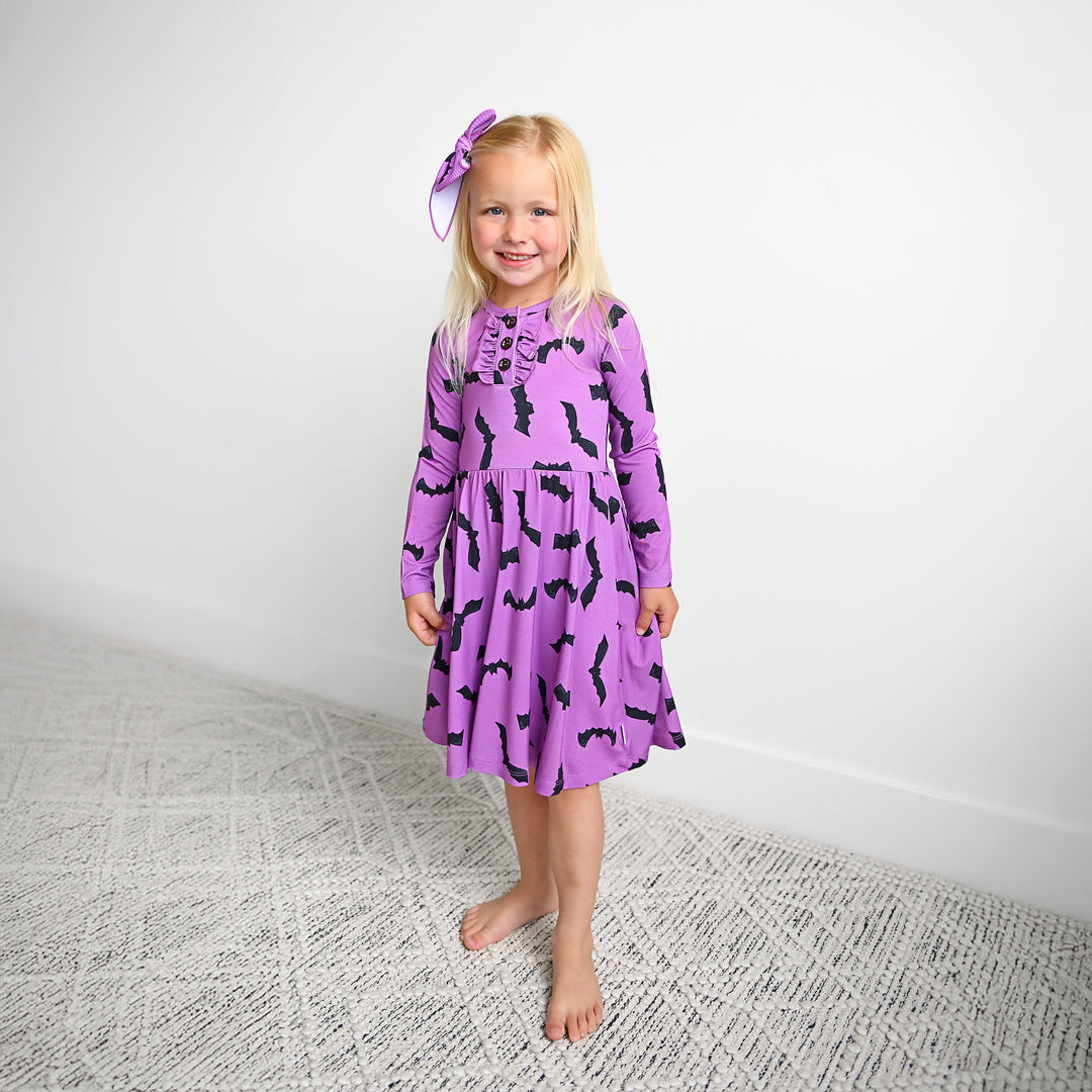 Echo Purple Bats CLIP BOW - Gigi and Max