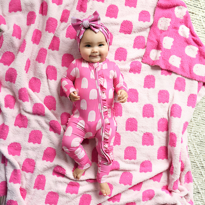 Draven Pink Ghost RUFFLE ZIP - Gigi and Max