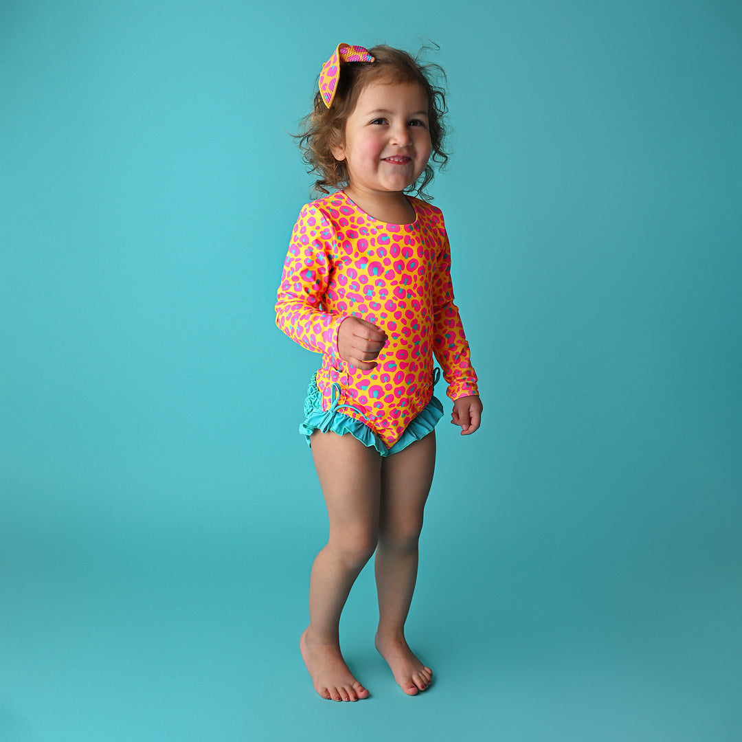 Kelly Leopard RASH GUARD SWIMSUIT - Gigi and Max