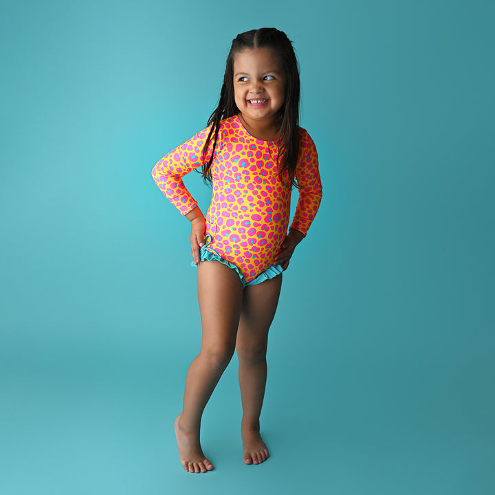 Kelly Leopard RASH GUARD SWIMSUIT - Gigi and Max
