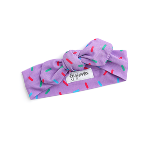 Purple Sprinkles TOPKNOT HEADBAND - Gigi and Max