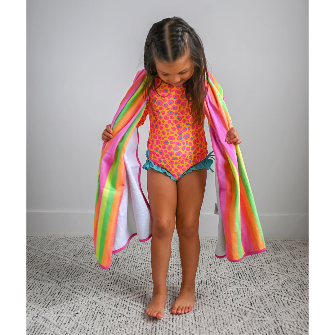 Kelly Leopard RASH GUARD SWIMSUIT - Gigi and Max