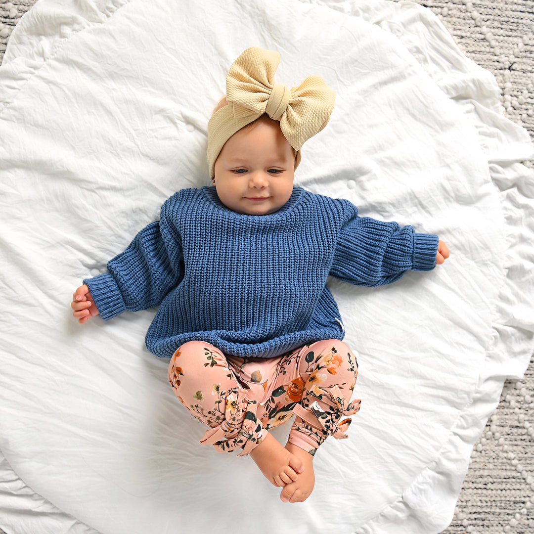 Flora Light Pink BOW LEGGINGS - Gigi and Max