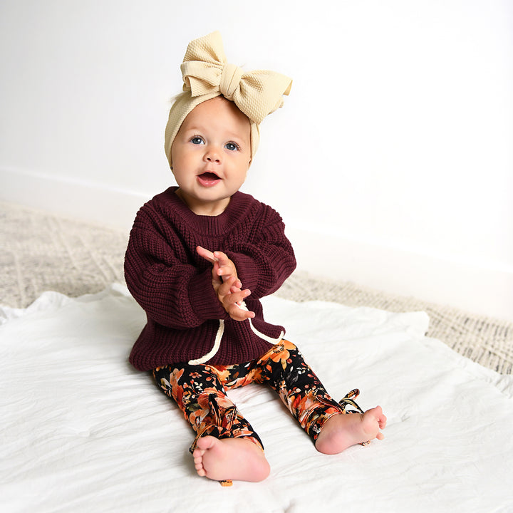 Maroon Bow SWEATER - Gigi and Max