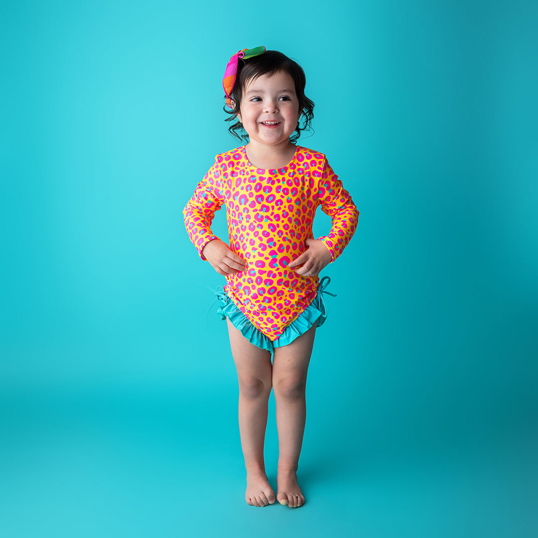 Kelly Leopard RASH GUARD SWIMSUIT - Gigi and Max