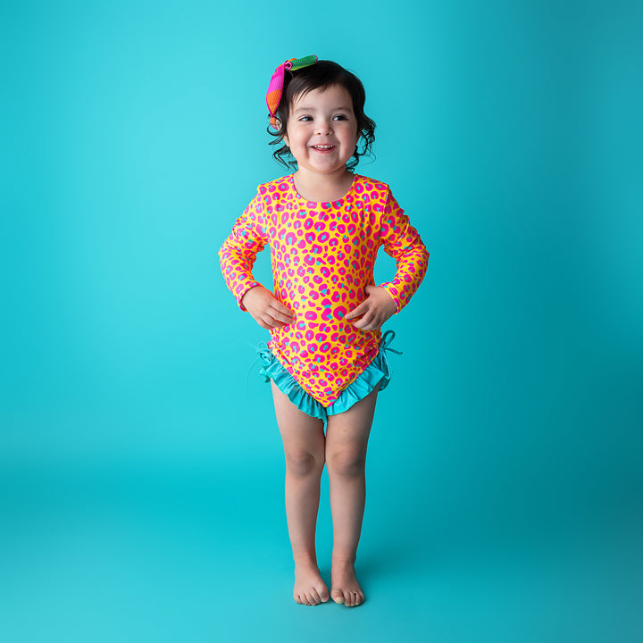 Kelly Leopard RASH GUARD SWIMSUIT - Gigi and Max