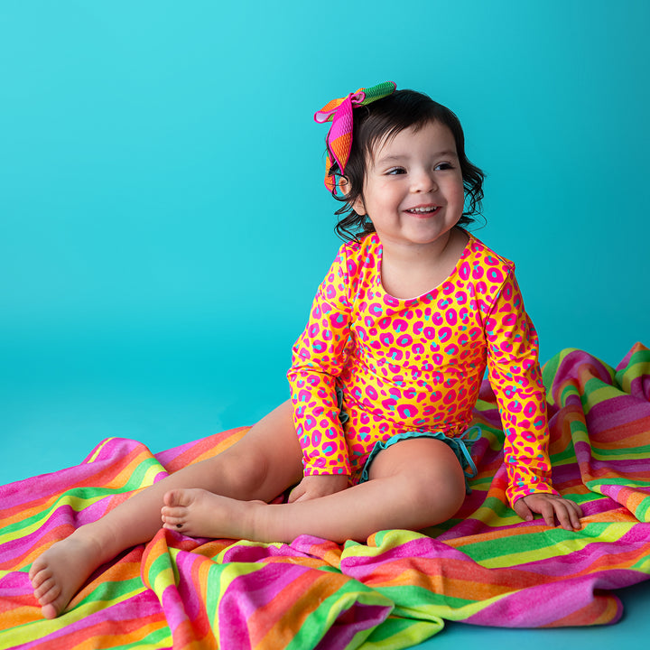 Kelly Leopard RASH GUARD SWIMSUIT - Gigi and Max