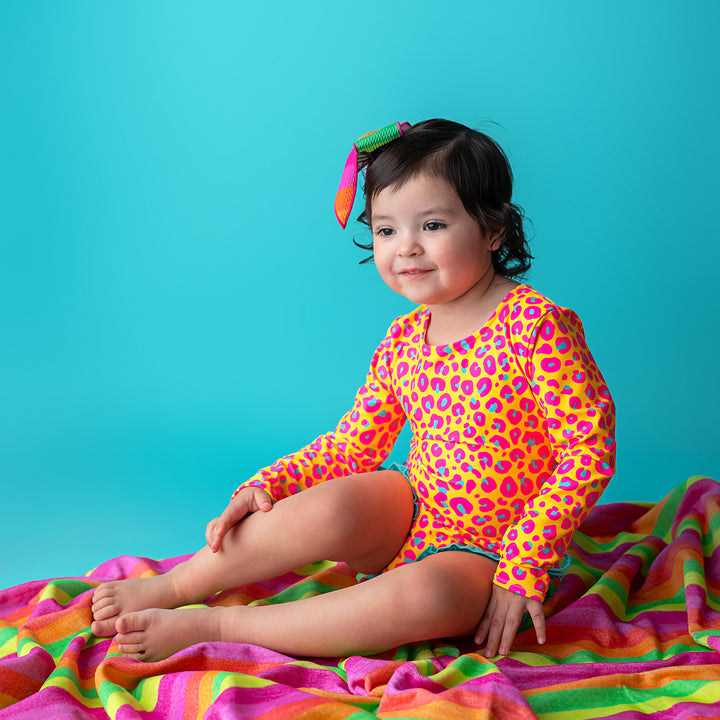 Kelly Leopard RASH GUARD SWIMSUIT - Gigi and Max