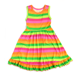 Stephanie Stripe TANK RUFFLE TWIRL DRESS - Gigi and Max