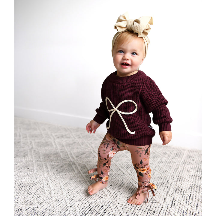 Maroon Bow SWEATER - Gigi and Max