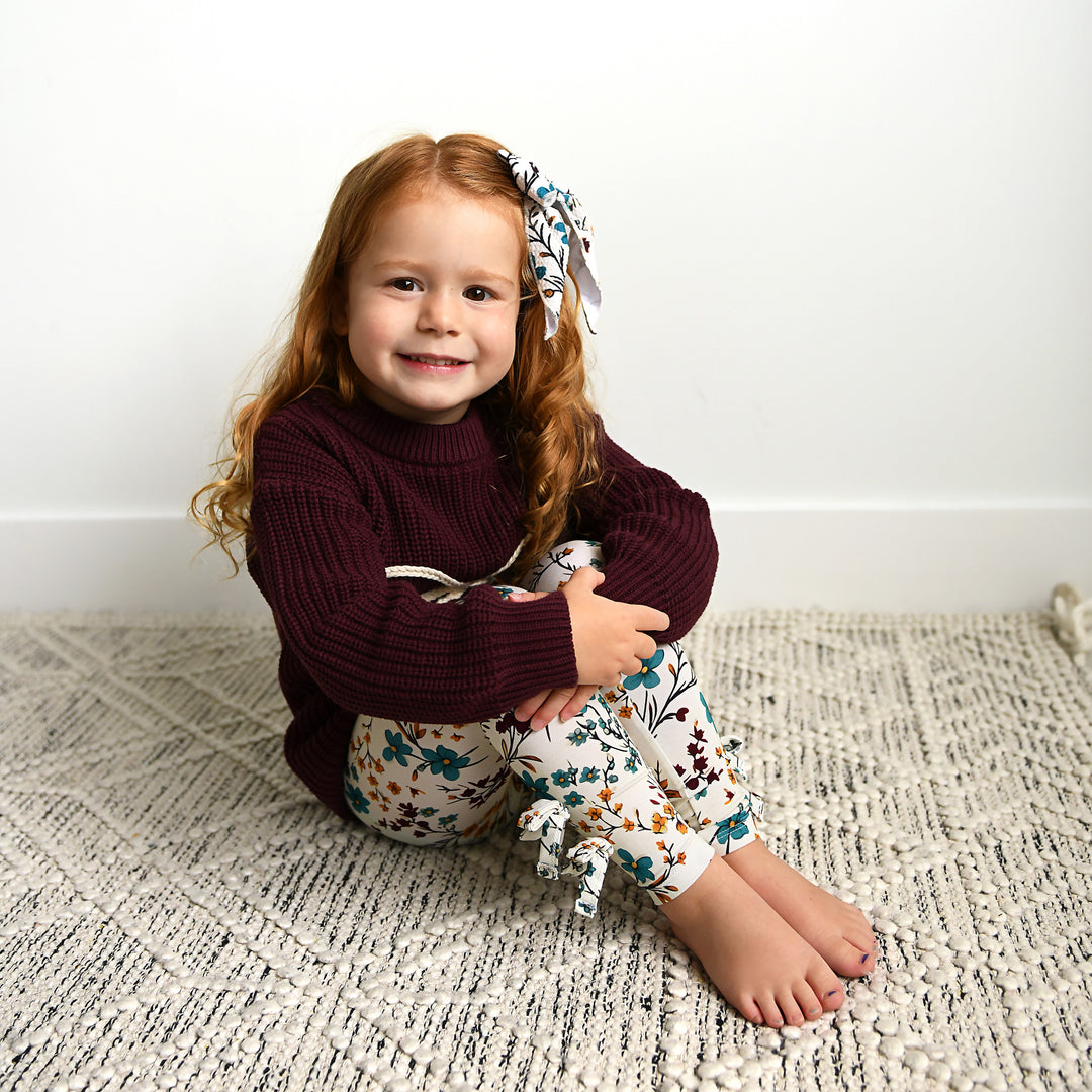 Maroon Bow SWEATER - Gigi and Max