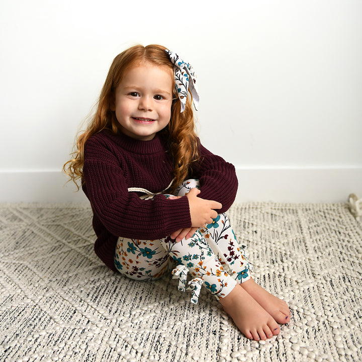 Maroon Bow SWEATER - Gigi and Max