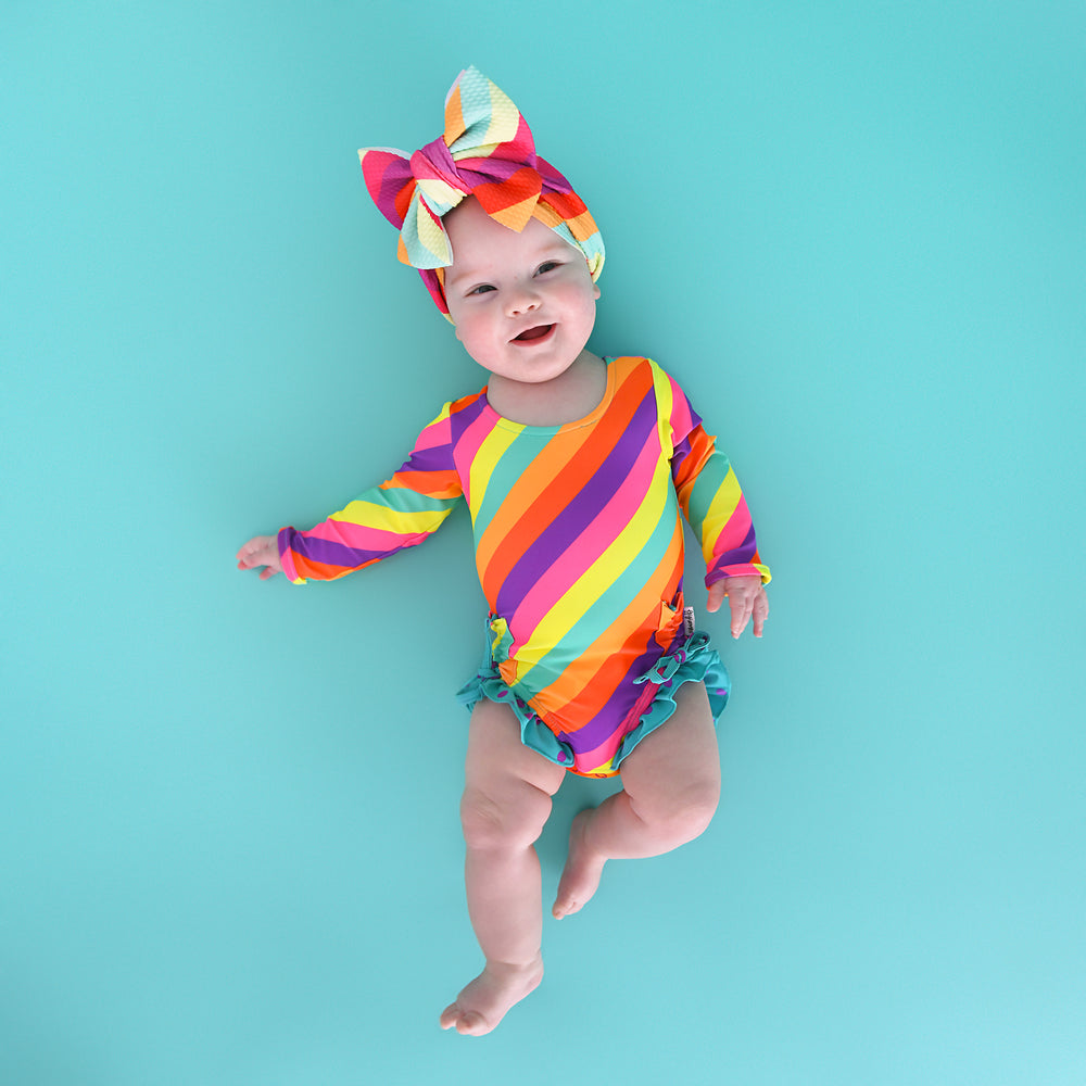 Amanda Stripe LONG SLEEVE RASH GUARD SWIMSUIT - Gigi and Max