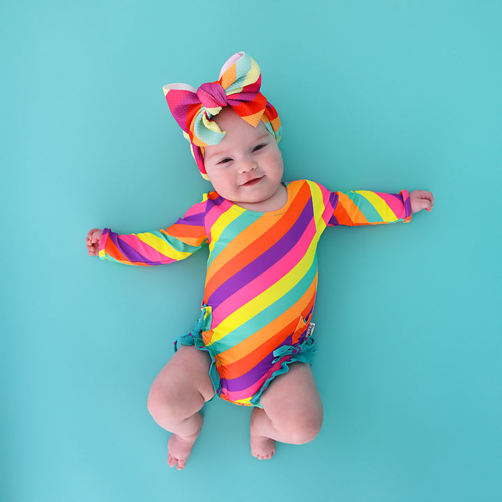 Amanda Stripe LONG SLEEVE RASH GUARD SWIMSUIT - Gigi and Max