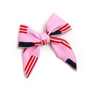 Betty Pink Flag CLIP BOW - Gigi and Max