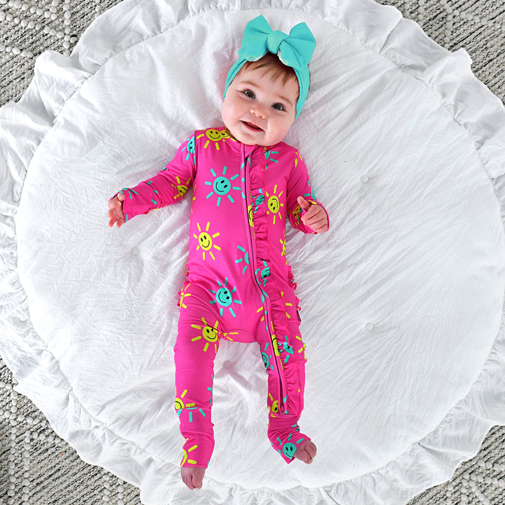Brittany Smiley Face RUFFLE ZIP - Gigi and Max