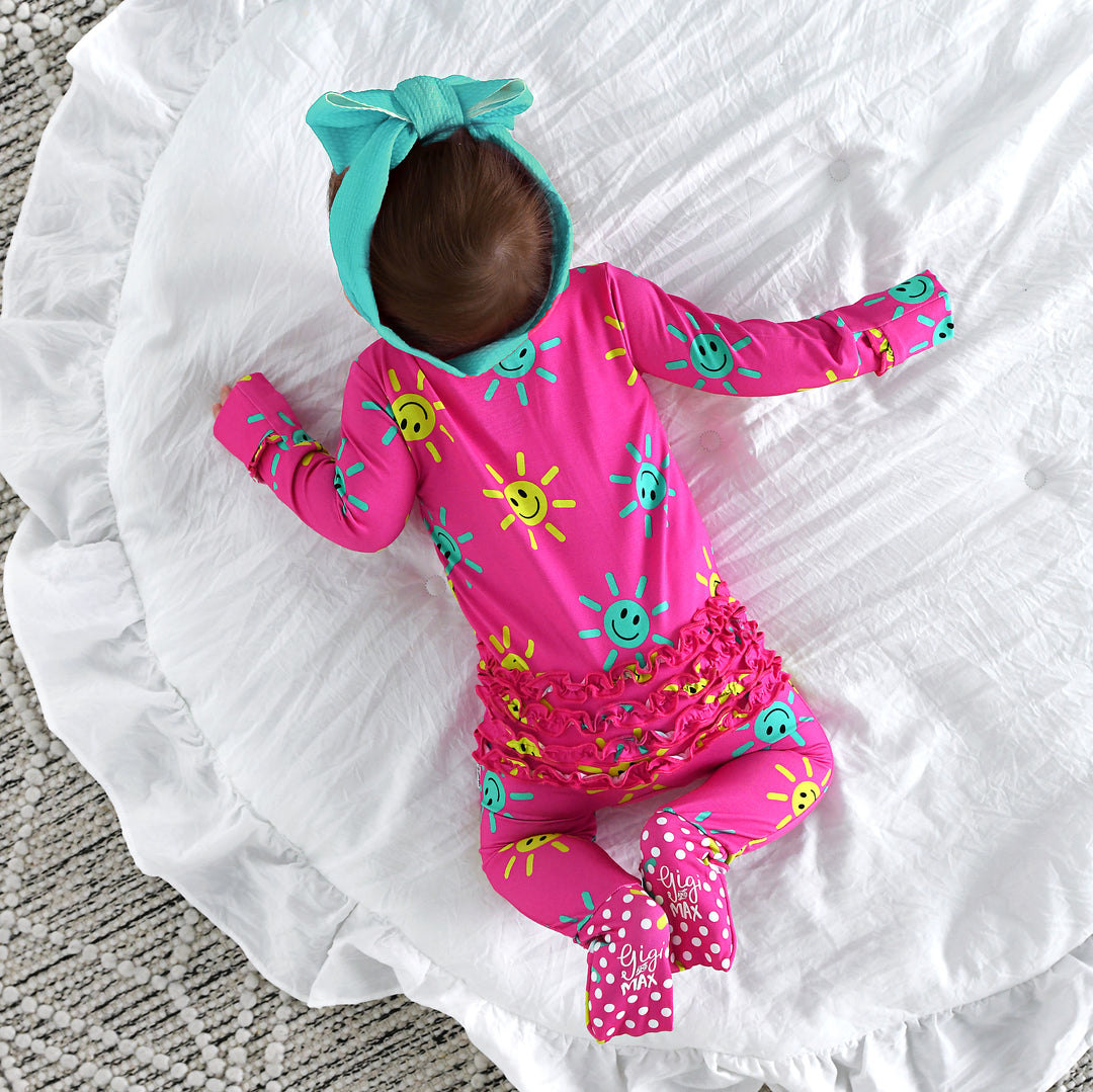 Brittany Smiley Face RUFFLE ZIP - Gigi and Max
