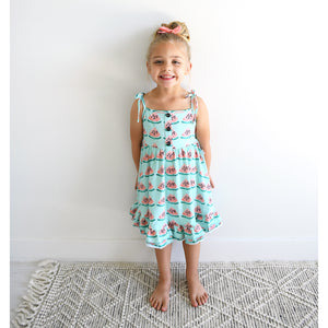 Cameron Watermelon TIE TWIRL DRESS - Gigi and Max
