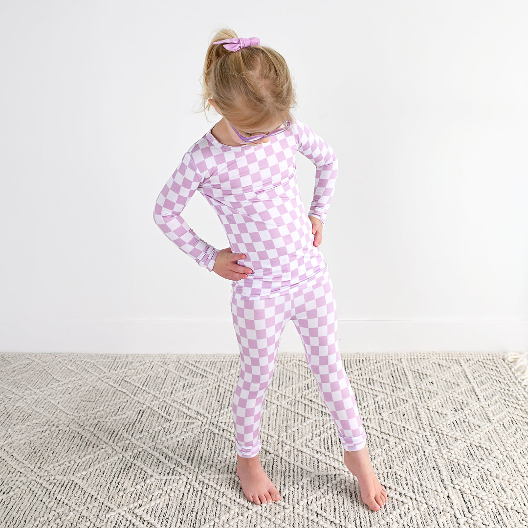 Myla Purple Checks TWO PIECE - NO BUTTON - Gigi and Max