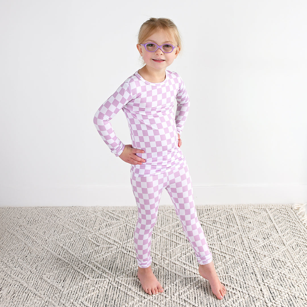 Myla Purple Checks TWO PIECE - NO BUTTON - Gigi and Max