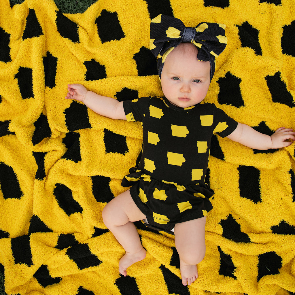 Iowa Black Gold PLUSH BLANKET Gigi and Max