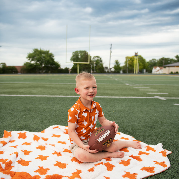 Texas Burnt Orange & White POLO SHIRT - Gigi and Max