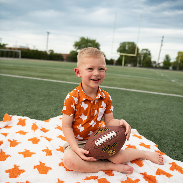 Texas Burnt Orange & White POLO SHIRT - Gigi and Max