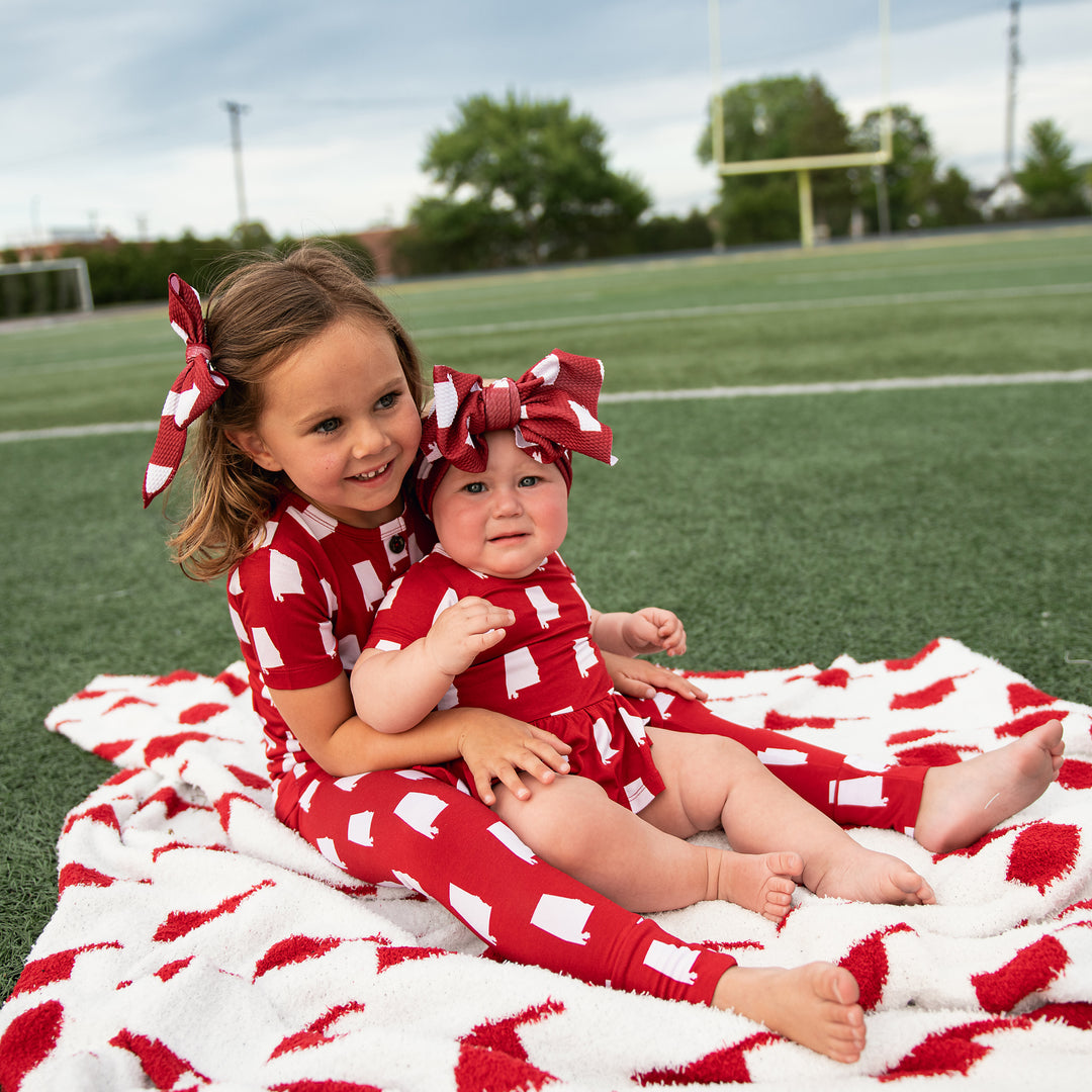 Alabama Crimson & White CLIP BOW - Gigi and Max