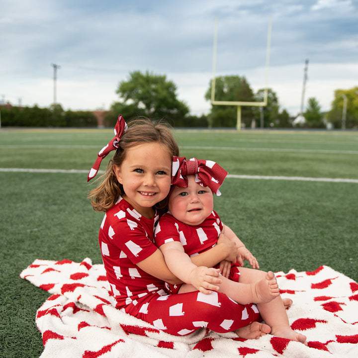 Alabama Crimson & White CLIP BOW - Gigi and Max