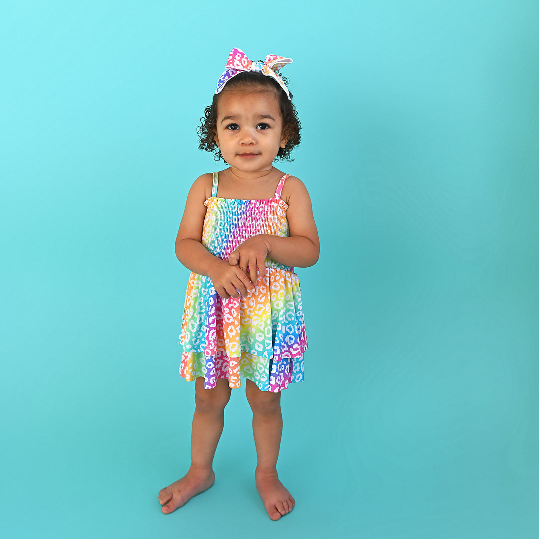 Summer Leopard SMOCKED TIERED TUTU - Gigi and Max