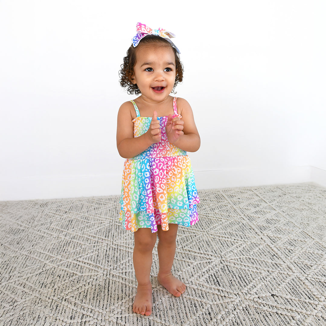 Summer Leopard SMOCKED TIERED TUTU - Gigi and Max