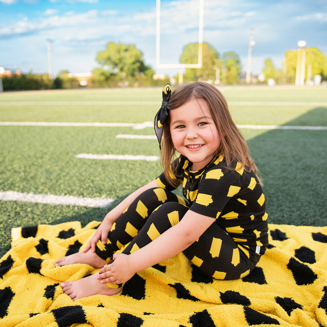 Iowa Black & Gold CLIP BOW - Gigi and Max